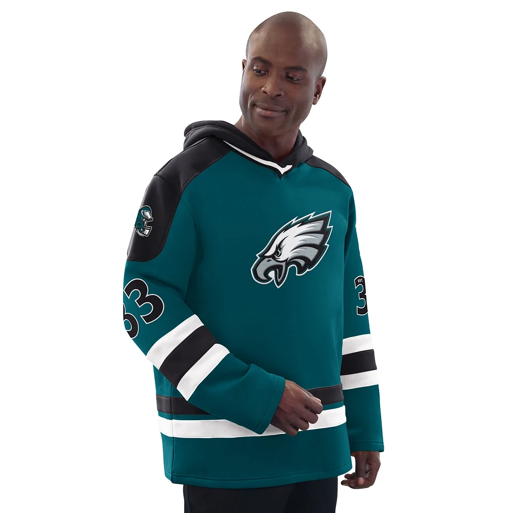 Men's Starter Midnight Green Philadelphia Eagles Fashion Jersey Hoodie