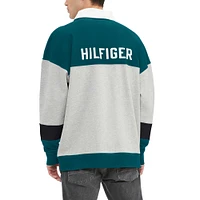 Men's Tommy Hilfiger Midnight Green Philadelphia Eagles Connor Oversized Rugby Long Sleeve Polo