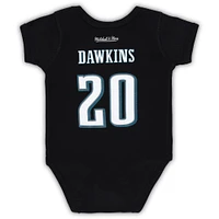 Newborn & Infant Mitchell Ness Brian Dawkins Black Philadelphia Eagles Retro Name Number Bodysuit