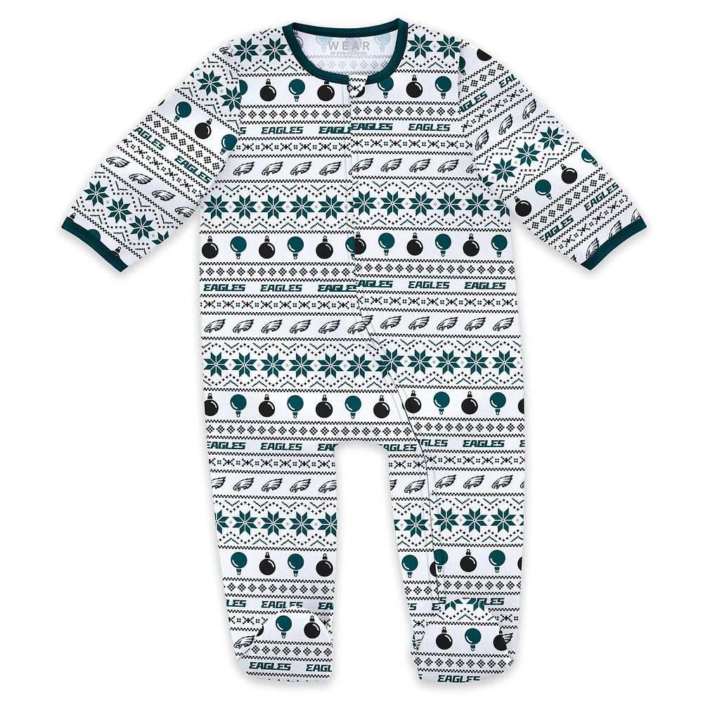 Newborn & Infant WEAR by Erin Andrews Philadelphia Eagles Allover Print Full-Zip Sleeper Bib Set
