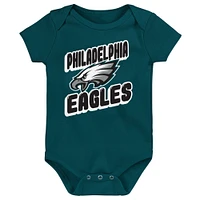 Newborn Midnight Green Philadelphia Eagles  Sunday Comics 3-Pack Bodysuit Set