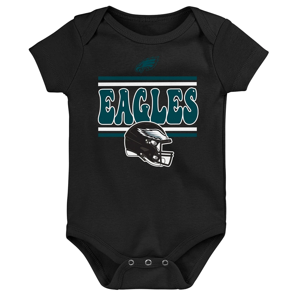 Newborn Midnight Green Philadelphia Eagles  Sunday Comics 3-Pack Bodysuit Set