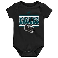 Newborn Midnight Green Philadelphia Eagles  Sunday Comics 3-Pack Bodysuit Set