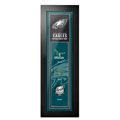Philadelphia Eagles - 6'' x 22'' Logos to History Framed Art