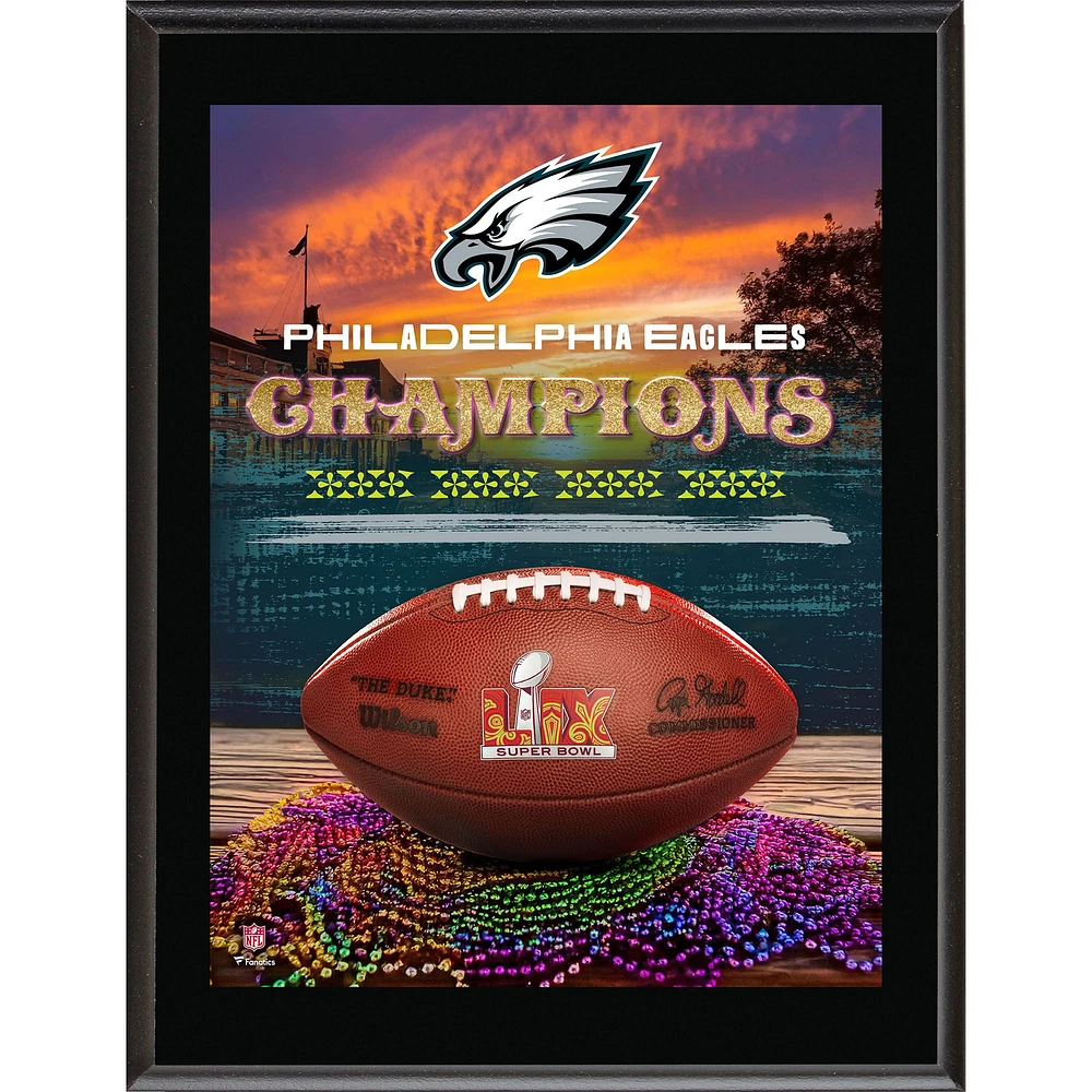 Plaque sublimée des champions du Super Bowl LIX des Philadelphia Eagles 10" x 13"
