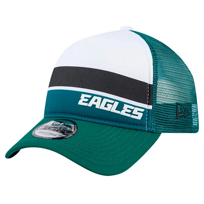 Preschool New Era Midnight Green Philadelphia Eagles Sport Night Color Block 9FORTY A-Frame Trucker Adjustable Hat