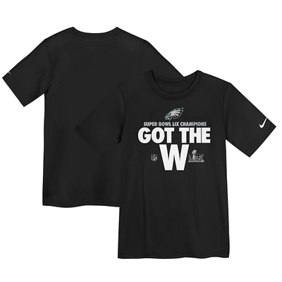 T-shirt Nike noir pour préscolaire Philadelphia Eagles Super Bowl LIX Champions Parade