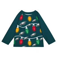 Preschool Philadelphia Eagles Two-Piece Garland Holiday Long Sleeve Pajama Set