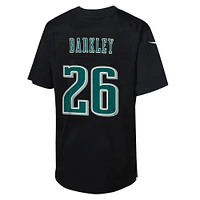 Toddler Nike Saquon Barkley Carbon Black Philadelphia Eagles Super Bowl LIX Patch Fashion Game Player Jersey