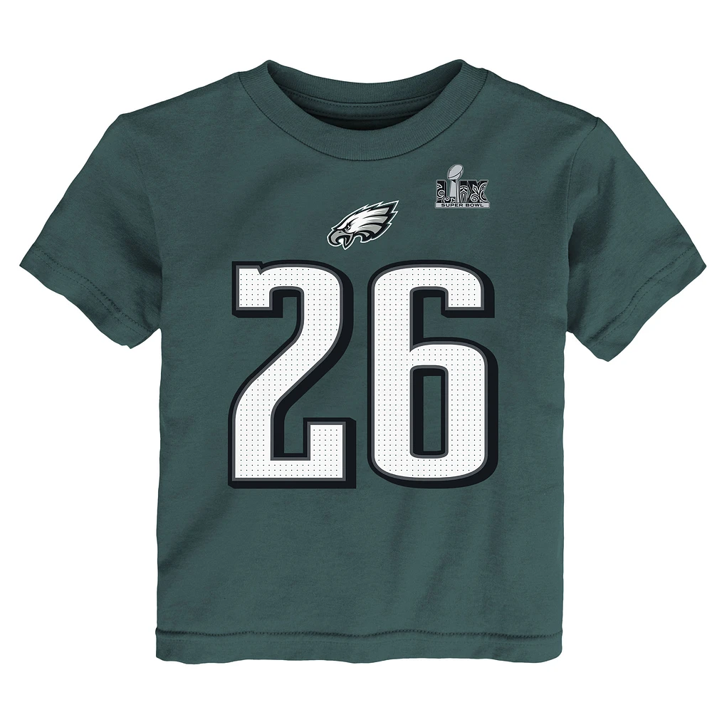 Toddler Nike Saquon Barkley Midnight Green Philadelphia Eagles Super Bowl LIX Player Name & Number T-Shirt
