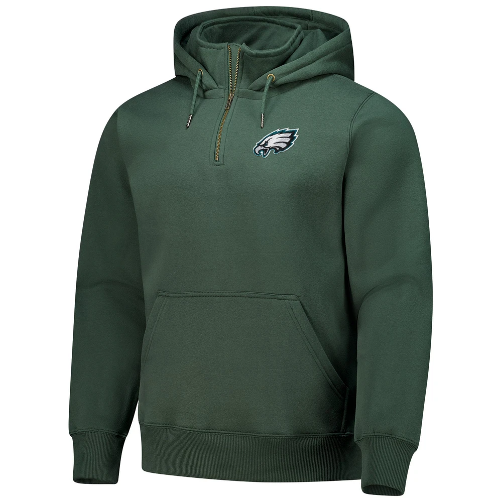Unisex Dunbrooke  Green Philadelphia Eagles Defender Quarter-Zip Hoodie