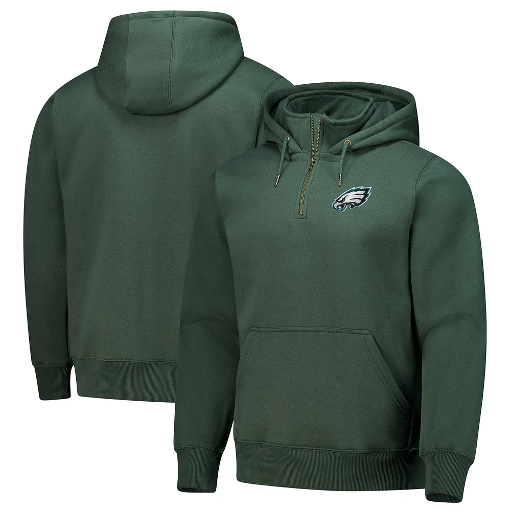 Unisex Dunbrooke  Green Philadelphia Eagles Defender Quarter-Zip Hoodie