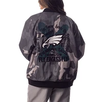 Unisex The Wild Collective Gray Philadelphia Eagles Camo Bomber Jacket