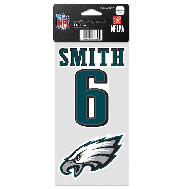 WinCraft DeVonta Smith Philadelphia Eagles Perfect Cut Lot de 2 joueurs – Lot de décalcomanies