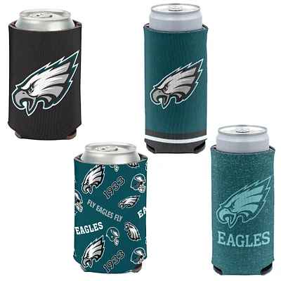 WinCraft Philadelphia Eagles 4-Pack 12oz. Ensemble refroidisseur de canettes et de canettes minces