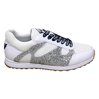 Women's Cuce  Silver Philadelphia Eagles Glitter Sneakers