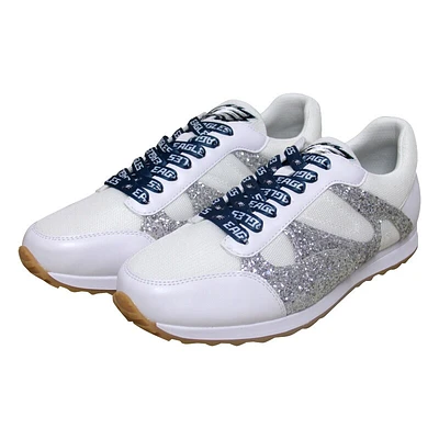Women's Cuce  Silver Philadelphia Eagles Glitter Sneakers