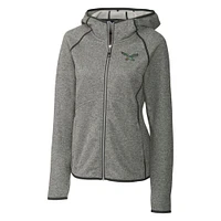 Women's Cutter & Buck Heather Gray Philadelphia Eagles Throwback Logo Mainsail Full-Zip Jacket