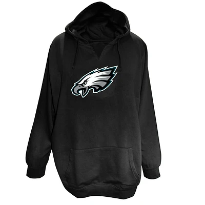 Women's Fanatics Black Philadelphia Eagles Plus V-Neck Pullover Hoodie