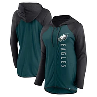 Women's Fanatics Midnight Green/Black Philadelphia Eagles Forever Fan Full-Zip Hoodie