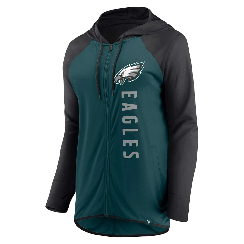 Women's Fanatics Midnight Green/Black Philadelphia Eagles Forever Fan Full-Zip Hoodie
