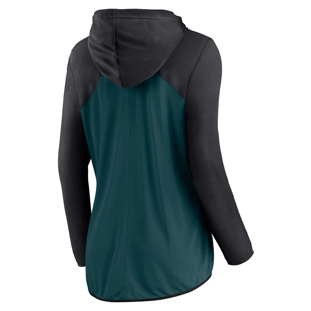 Women's Fanatics Midnight Green/Black Philadelphia Eagles Forever Fan Full-Zip Hoodie