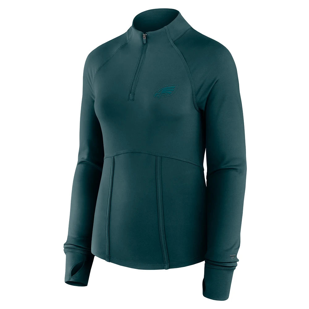 Women's Fanatics  Midnight Green Philadelphia Eagles Elements Quarter-Zip Jacket