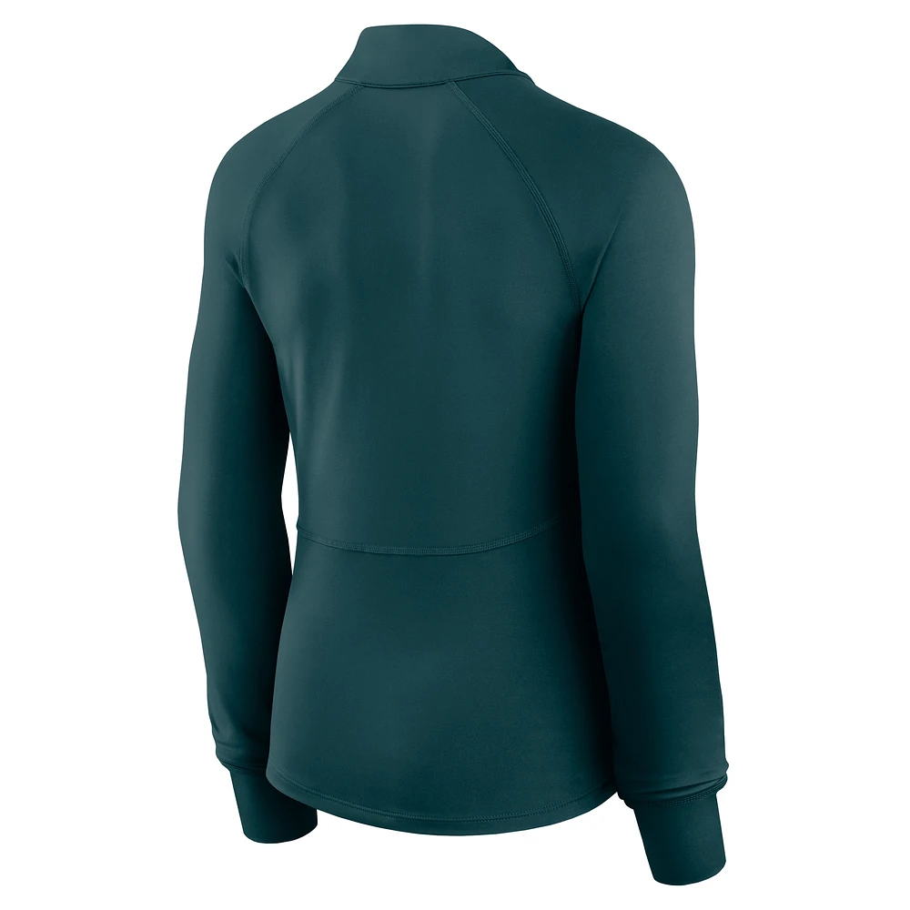 Women's Fanatics  Midnight Green Philadelphia Eagles Elements Quarter-Zip Jacket