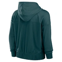 Women's Fanatics Midnight Green Philadelphia Eagles Script Lock Full-Zip Hoodie