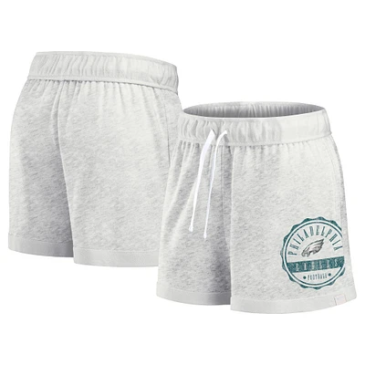 Short à badge vintage Fanatics Oatmeal Philadelphia Eagles pour femmes