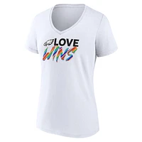 Women's Fanatics White Philadelphia Eagles Love Wins V-Neck T-Shirt