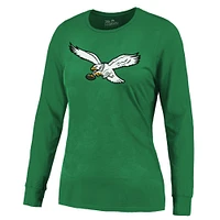Women's Majestic Threads Saquon Barkley Midnight Green Philadelphia Eagles Name & Number Long Sleeve T-Shirt