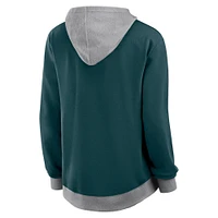 Women's  Midnight Green Philadelphia Eagles Hit It French Terry Full-Zip Hoodie
