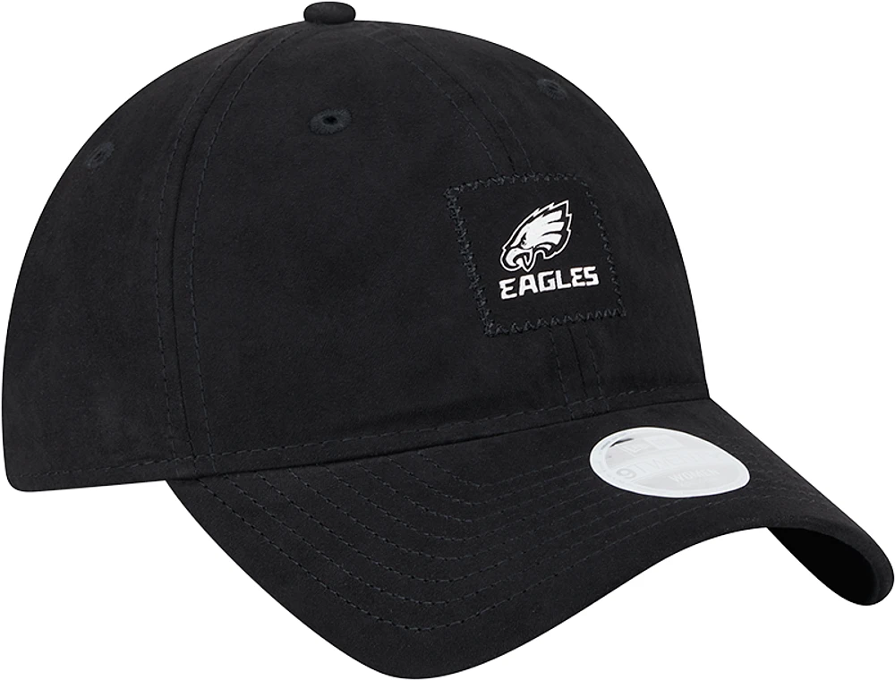 Women's New Era Black Philadelphia Eagles Suede Patch 9TWENTY Adjustable Hat