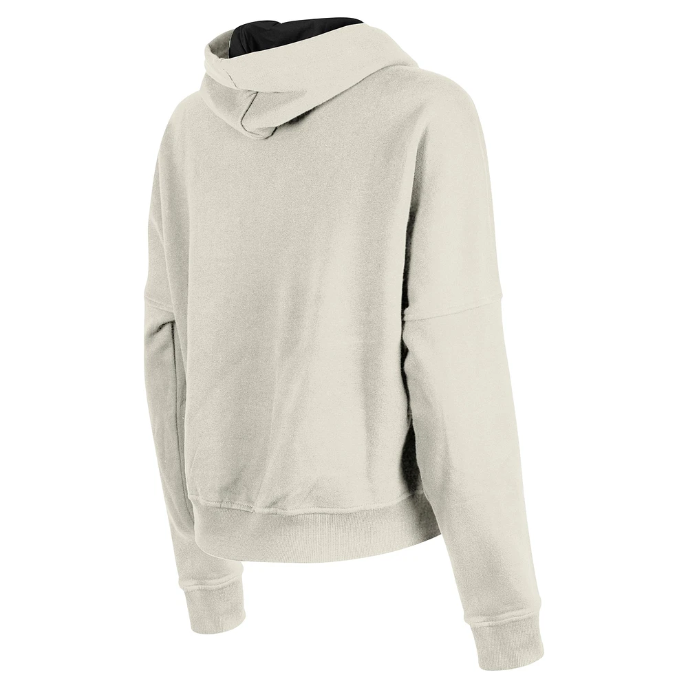 Women's New Era Cream Philadelphia Eagles 3rd Down Historic Pullover Hoodie