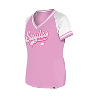 Women's New Era Pink Philadelphia Eagles Mommy & Me V-Neck T-Shirt