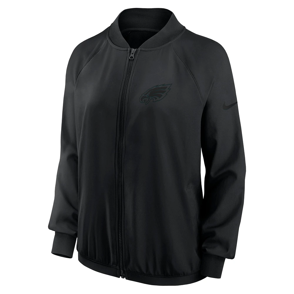 Women's Nike Black Philadelphia Eagles Raglan Full-Zip Jacket