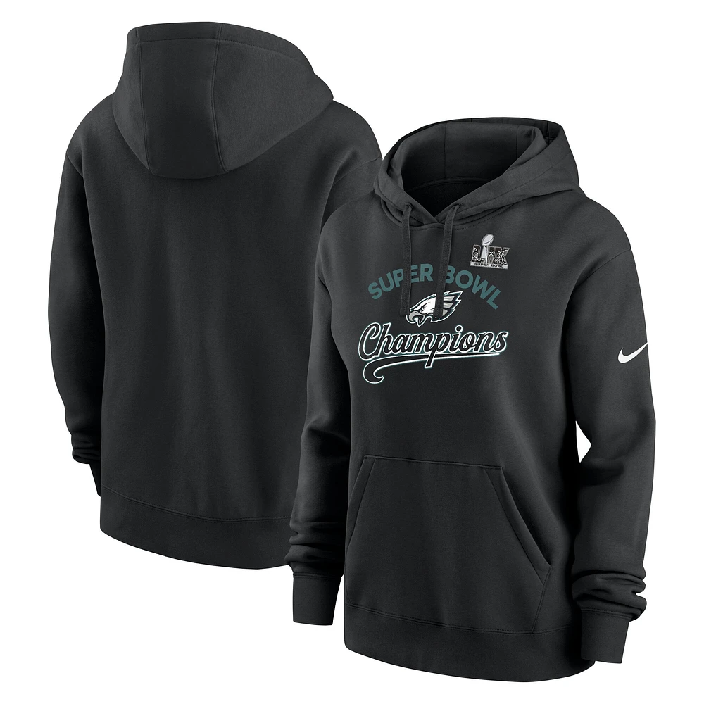 Women's Nike Black Philadelphia Eagles Super Bowl LIX Champions Tailsweep Pullover Hoodie