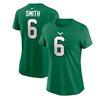 Women's Nike DeVonta Smith Kelly Green Philadelphia Eagles Player Name & Number T-Shirt