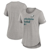 Women's Nike Heather Gray Philadelphia Eagles Team Shout-Out Tri-Blend T-Shirt