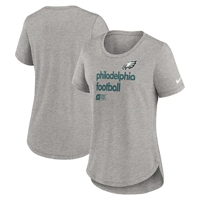 Women's Nike Heather Gray Philadelphia Eagles Team Shout-Out Tri-Blend T-Shirt