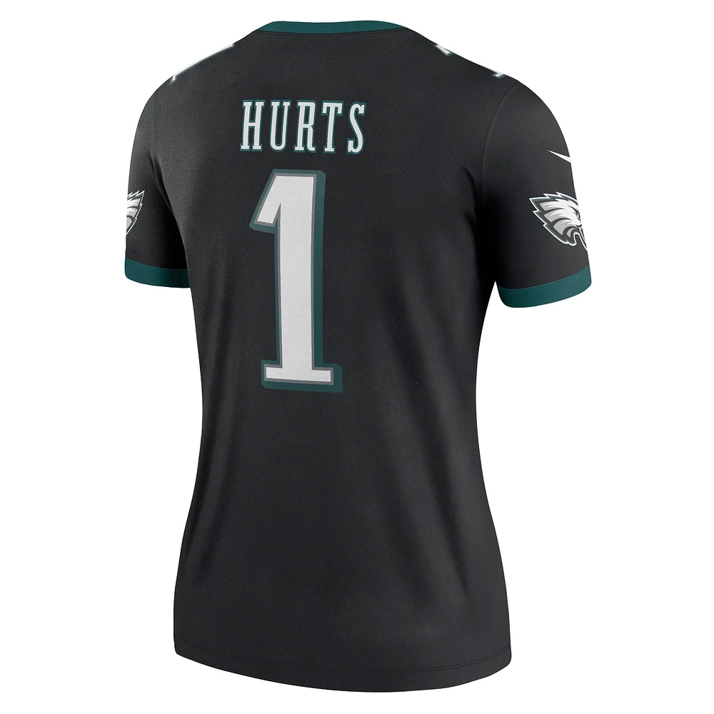 Women's Nike Jalen Hurts  Black Philadelphia Eagles Alternate Legend Player Performance Top