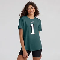 T-shirt avec nom et numéro du joueur des Eagles de Philadelphie Nike Jalen Hurts Midnight Green pour femme