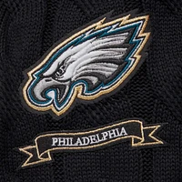 Women's Pro Standard  Black Philadelphia Eagles Prep V-Neck Pullover Sweater
