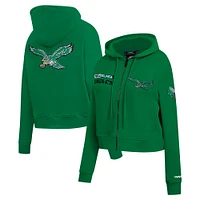 Women's Pro Standard Kelly Green Philadelphia Eagles Split Logo Full-Zip Hoodie
