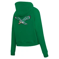 Women's Pro Standard Kelly Green Philadelphia Eagles Split Logo Full-Zip Hoodie