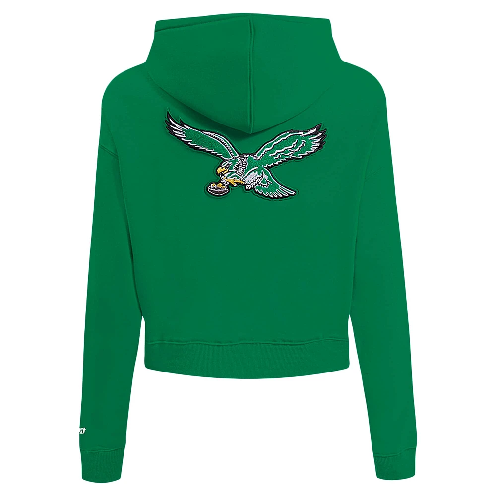 Women's Pro Standard Kelly Green Philadelphia Eagles Split Logo Full-Zip Hoodie
