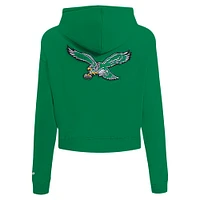 Women's Pro Standard Kelly Green Philadelphia Eagles Split Logo Full-Zip Hoodie