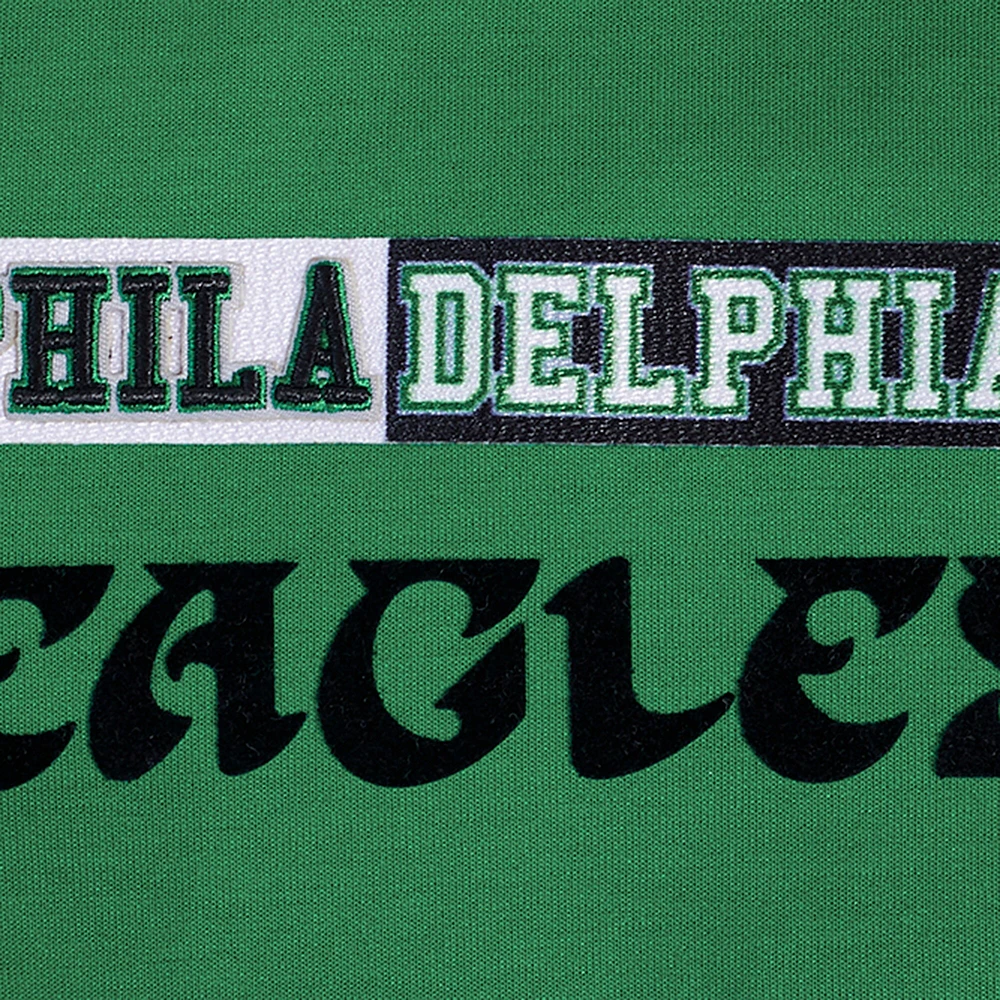 Women's Pro Standard Kelly Green Philadelphia Eagles Split Logo Full-Zip Hoodie