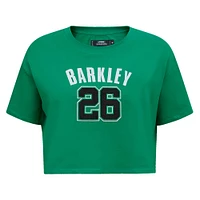 Women's Pro Standard Saquon Barkley Kelly Green Philadelphia Eagles Player Name & Number Cropped Boxy T-Shirt